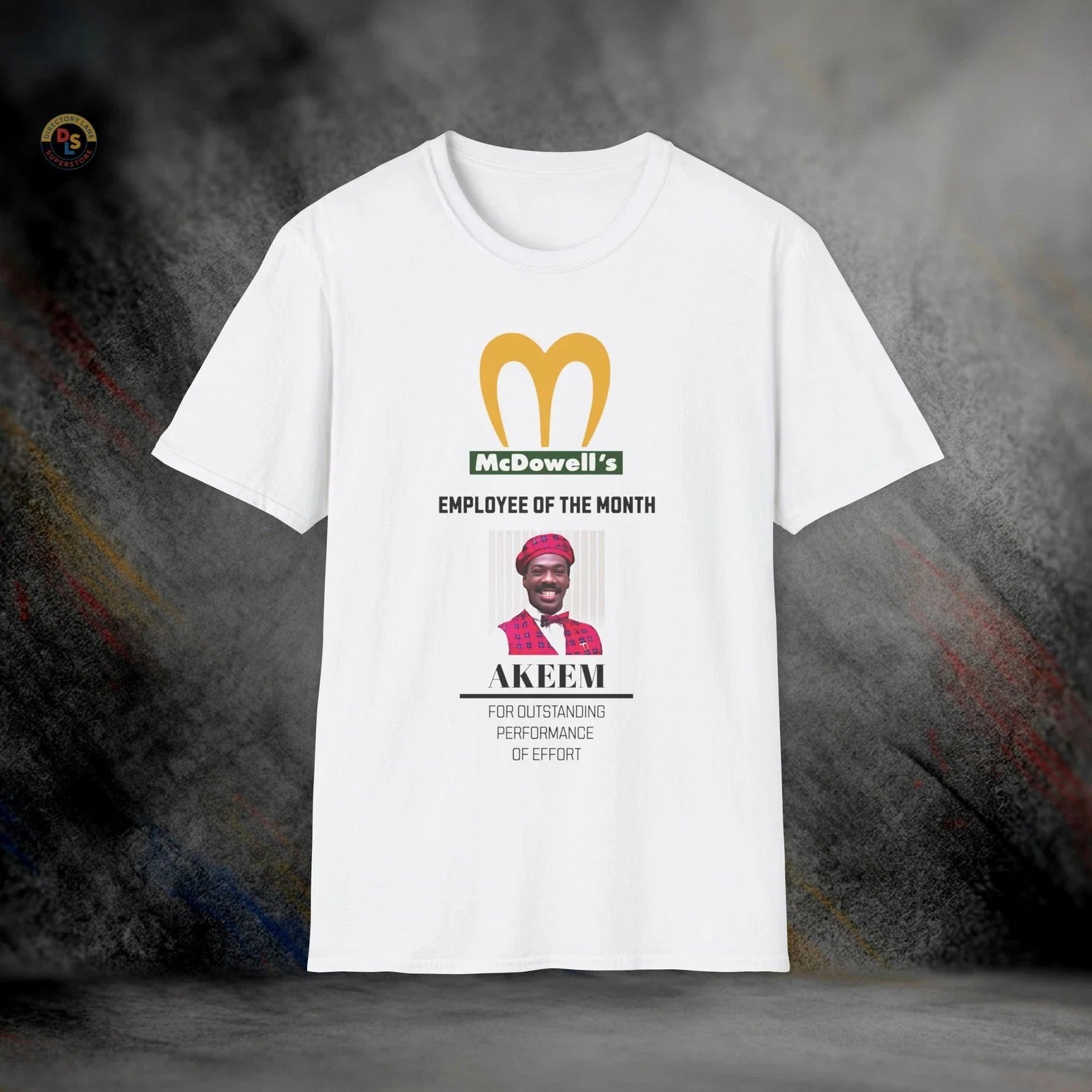 McDowell's Employee Month Coming to America Softstyle - Adult & Kids T-Shirts, Sweatshirts & Hoodies apparel design preview 1
