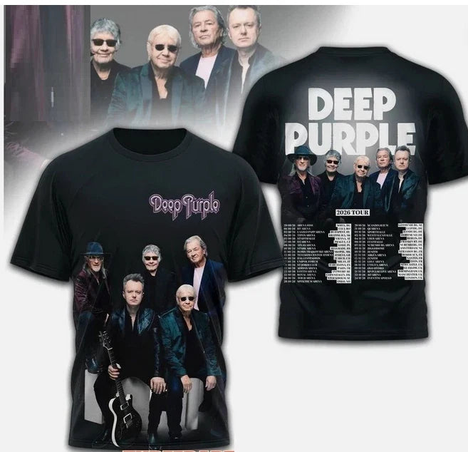 Deep Purple 2026 Tour 3D All Over Print S-5XL - Adult & Kids T-Shirts, Sweatshirts & Hoodies apparel design preview 1