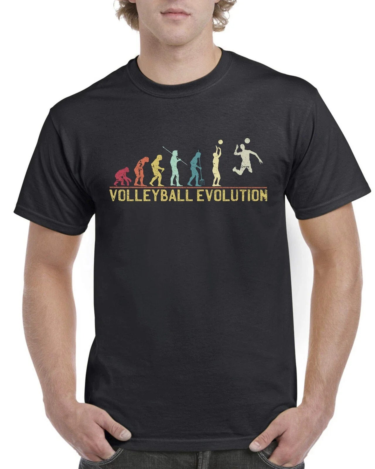 Top Gift for Dad: Evolution of Volleyball Sports - Adult & Kids T-Shirts, Sweatshirts & Hoodies apparel design preview 1
