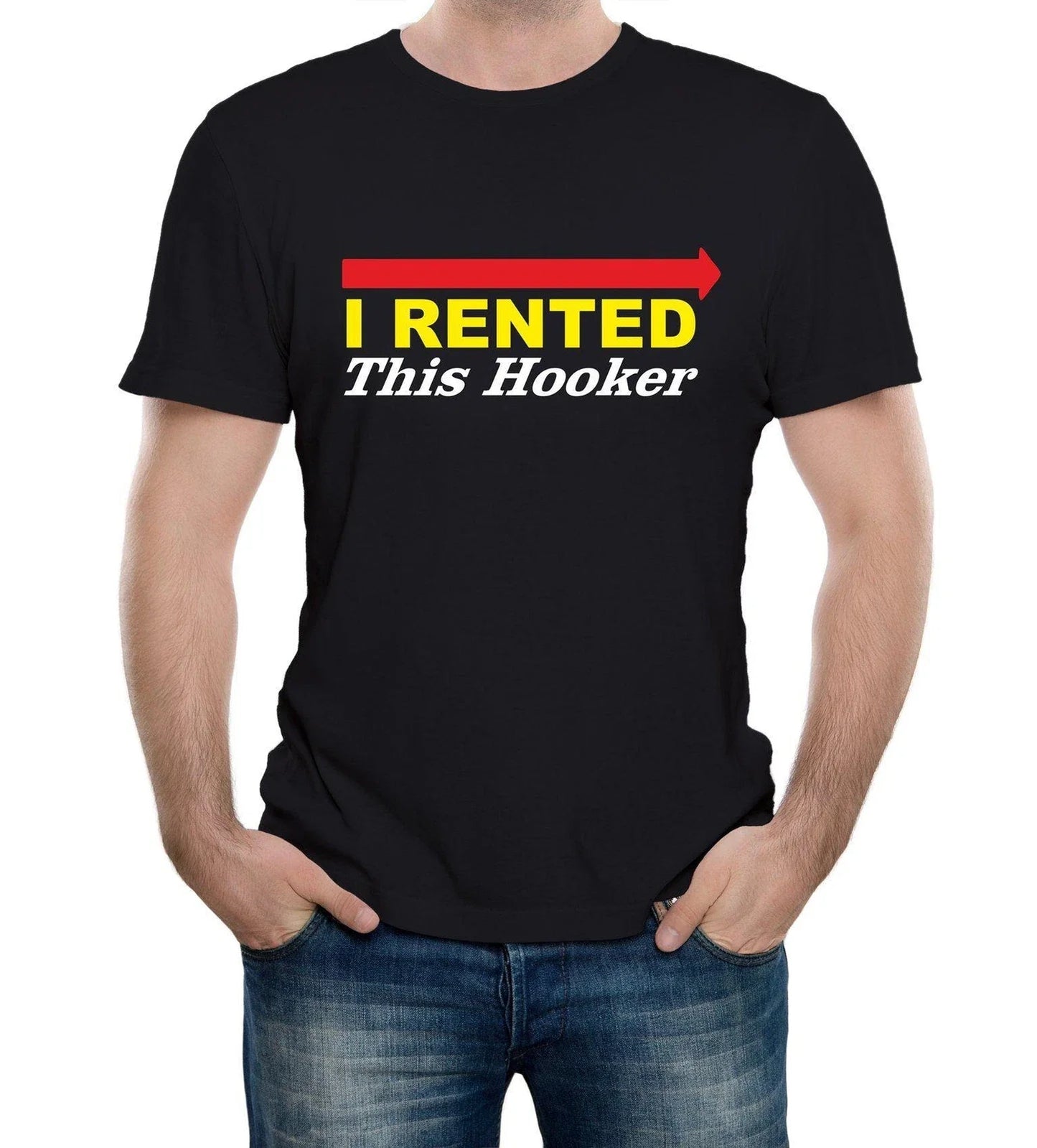 I Rented This Hooker Men's Funny retro comedy - Adult & Kids T-Shirts, Sweatshirts & Hoodies apparel design preview 1