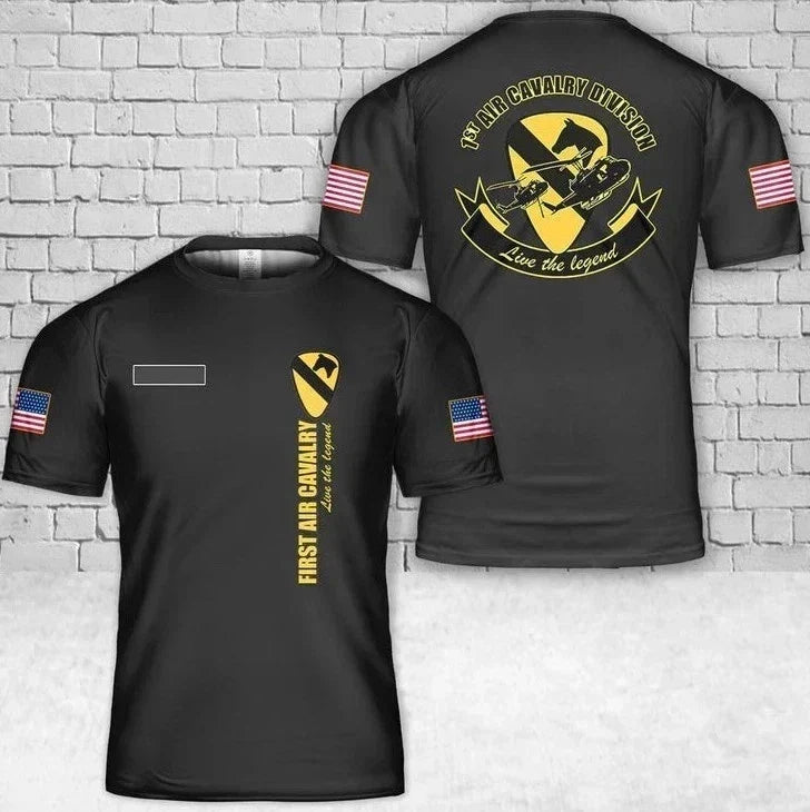 Custom Name US Army 1st Air Cavalry Division Cav Live - Adult & Kids T-Shirts, Sweatshirts & Hoodies apparel design preview 1