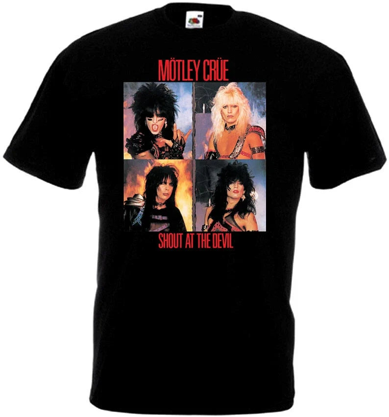 Motley Crue Shout at the Devil v6 vintage poster - Adult & Kids T-Shirts, Sweatshirts & Hoodies apparel design preview 1
