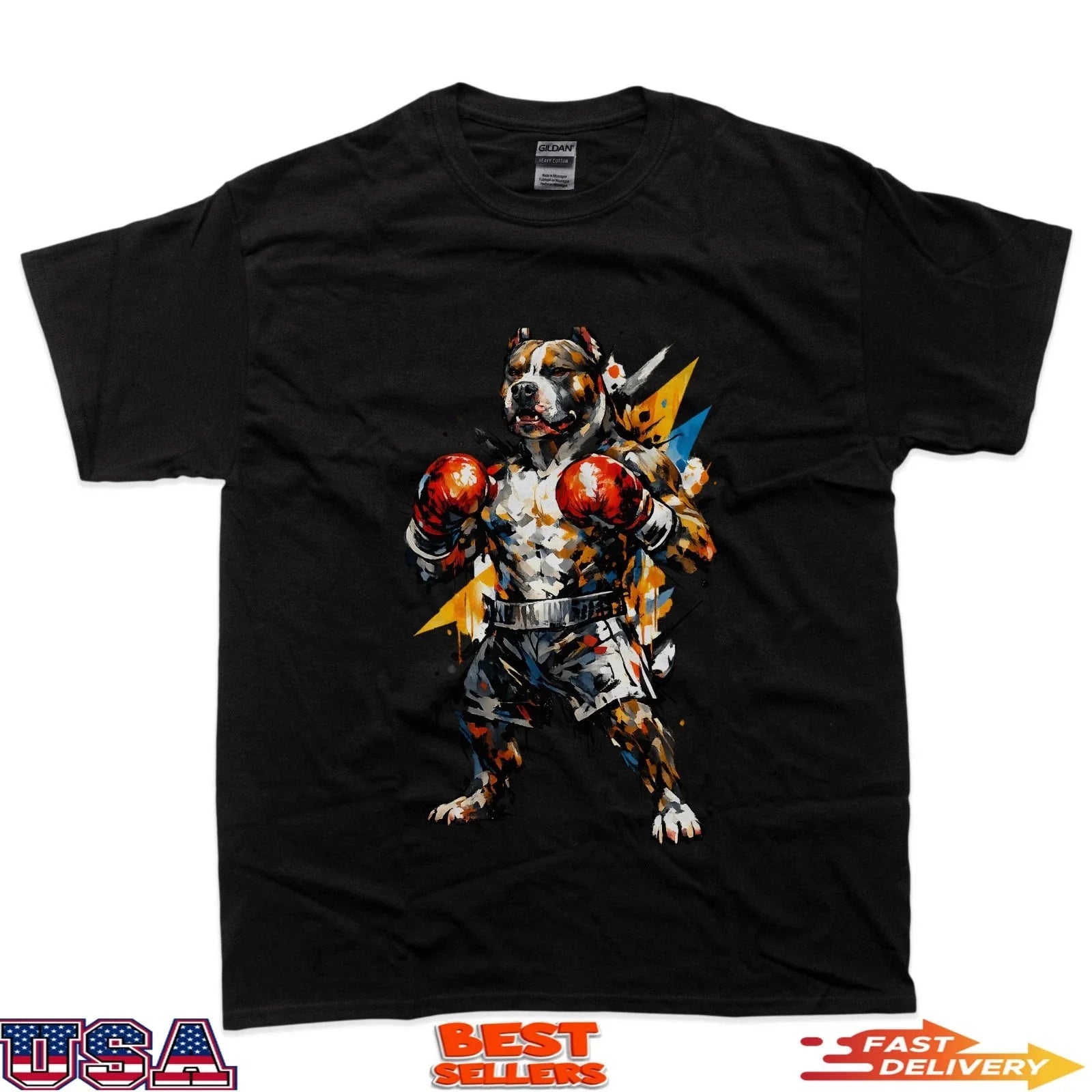 Boxer Pit Bull Champion Art - Adult & Kids T-Shirts, Sweatshirts & Hoodies apparel design preview 1