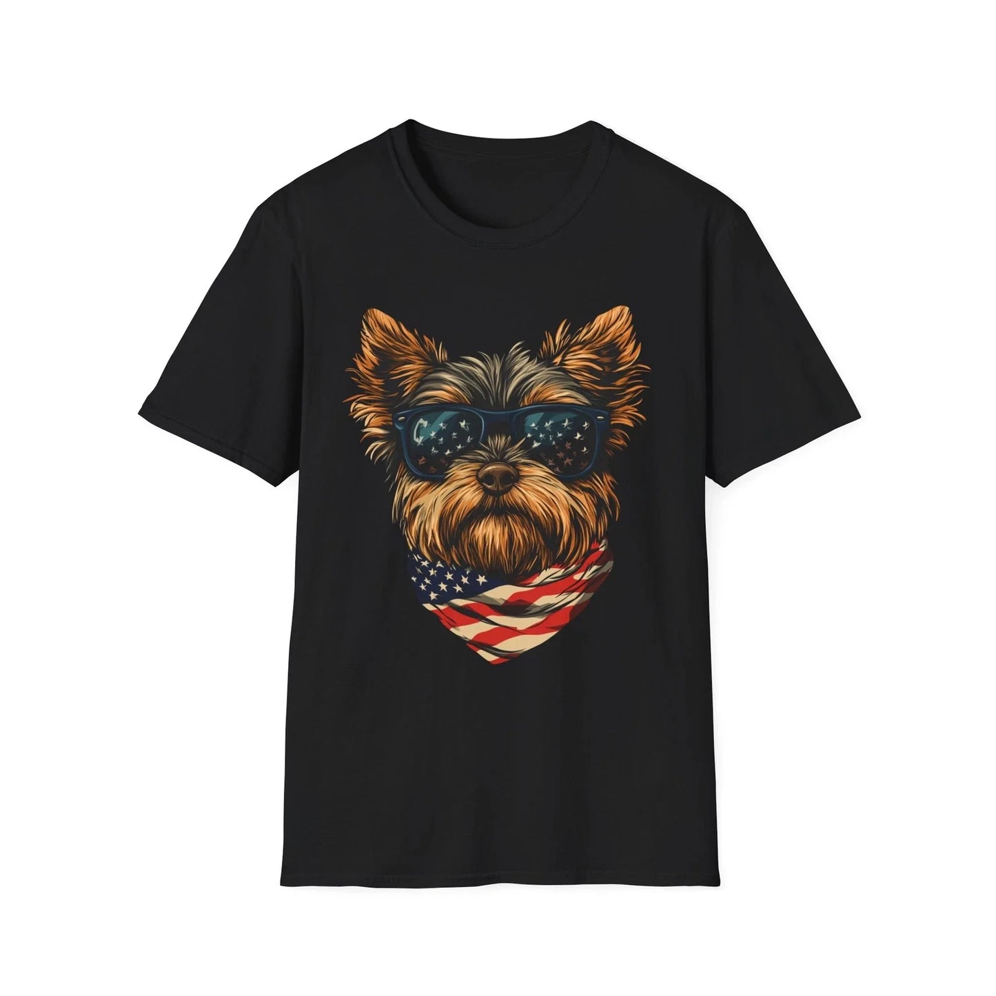 Patriotic Yorkie American Flag 4th of July Dog - Adult & Kids T-Shirts, Sweatshirts & Hoodies apparel design preview 1