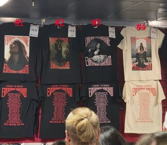 Florence The Machine Everybody Scream Tour 2026 Black - Adult & Kids T-Shirts, Sweatshirts & Hoodies apparel design preview 1