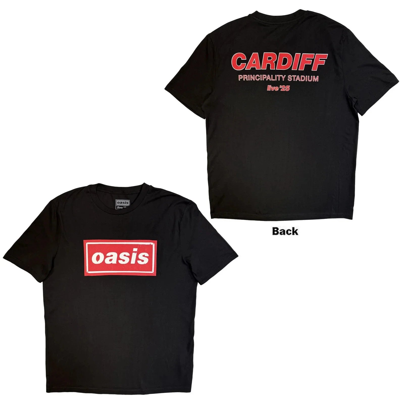 Oasis Cardiff City Pop Up (Black) (Back Print - Adult & Kids T-Shirts, Sweatshirts & Hoodies apparel design preview 1