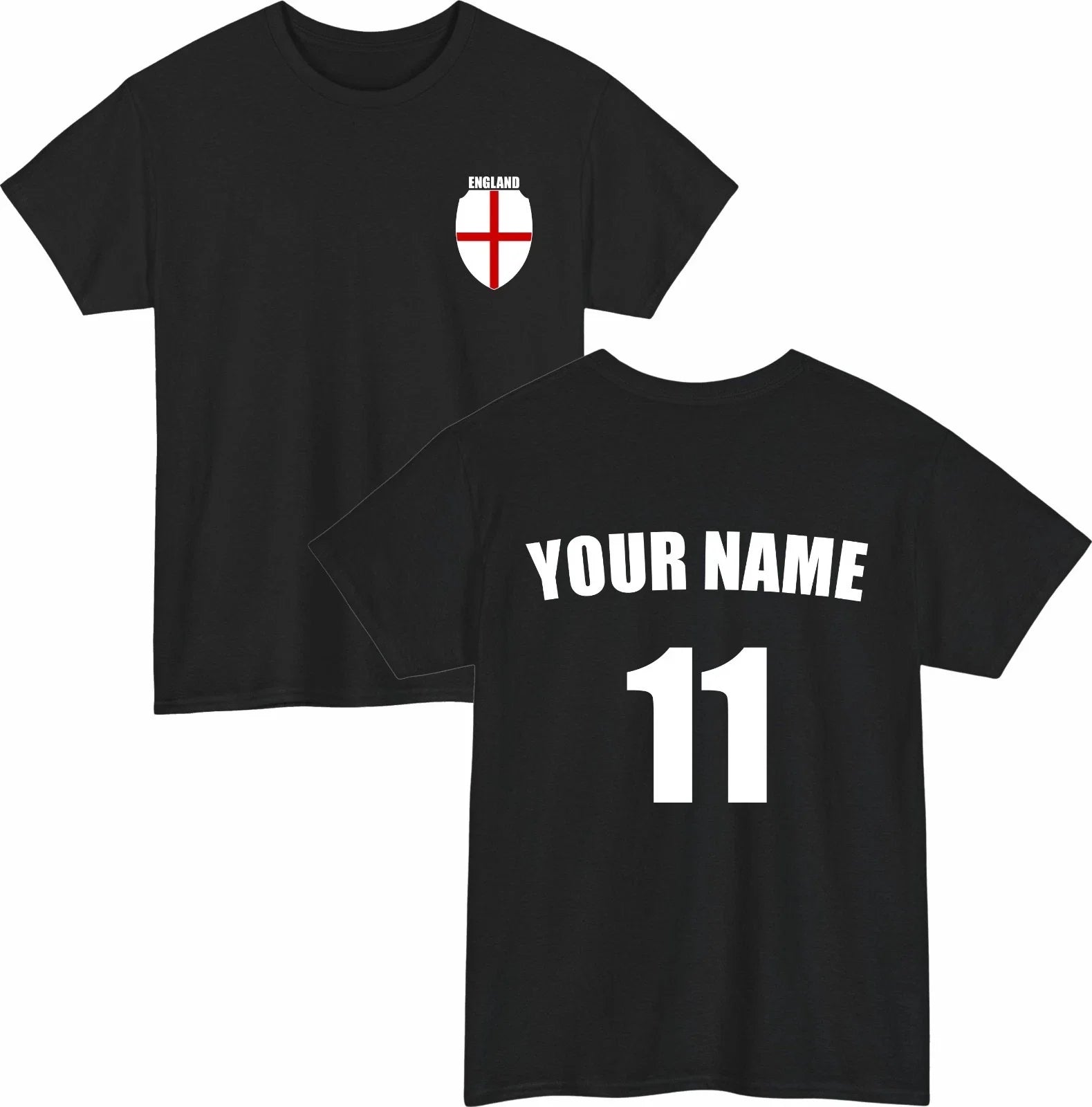 Personalised England Football Custom Name And Number - Adult & Kids T-Shirts, Sweatshirts & Hoodies apparel design preview 1