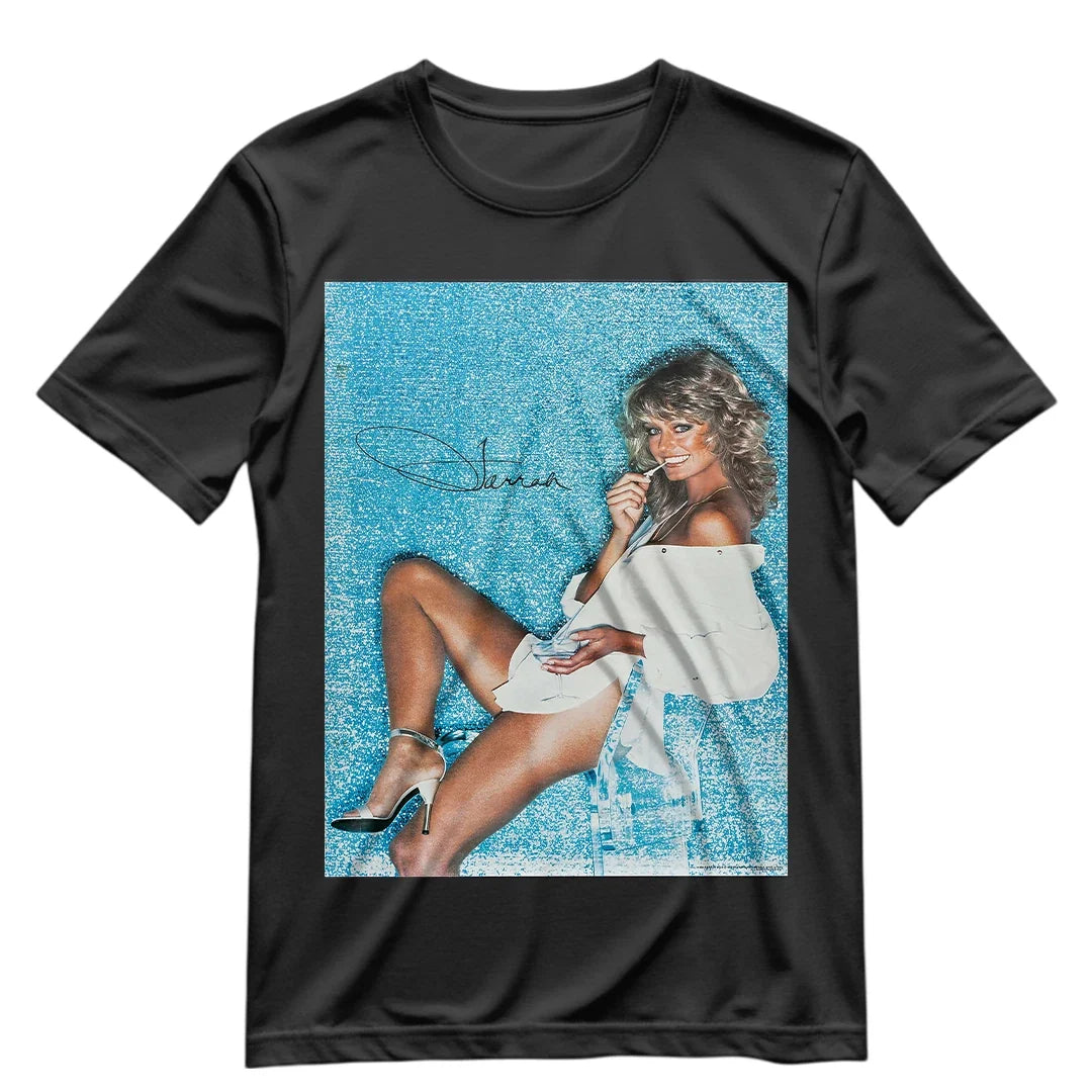 Vintage Reprint of Signed Farrah Fawcett Playboy - Adult & Kids T-Shirts, Sweatshirts & Hoodies apparel design preview 1