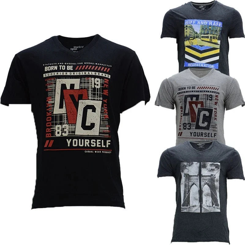 NEW Mens Printed Short Sleeve Summer Cotton V Neck - Adult & Kids T-Shirts, Sweatshirts & Hoodies apparel design preview 1