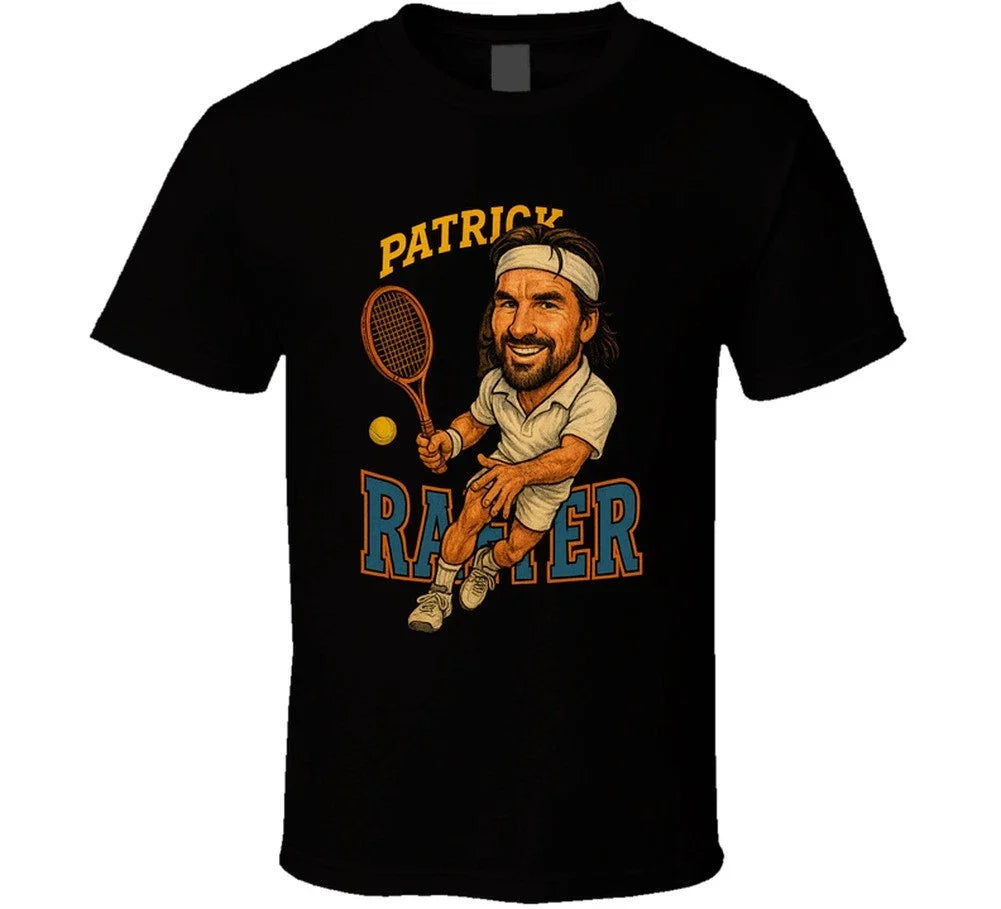 Patrick Rafter Vintage Retro Caricature Tennis Player - Adult & Kids T-Shirts, Sweatshirts & Hoodies apparel design preview 1