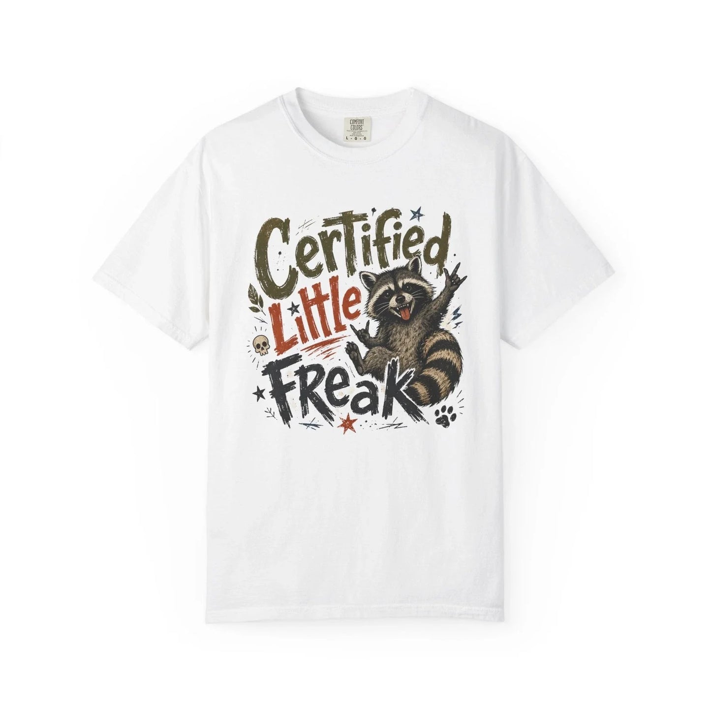 Certified Little Freak Raccoon Cute Vintage - Adult & Kids T-Shirts, Sweatshirts & Hoodies apparel design preview 1
