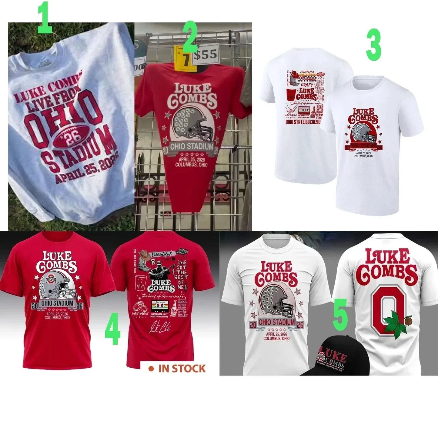 Luke Combs Tour April 25, 2026 Columbus, Ohio Reprint - Adult & Kids T-Shirts, Sweatshirts & Hoodies apparel design preview 1