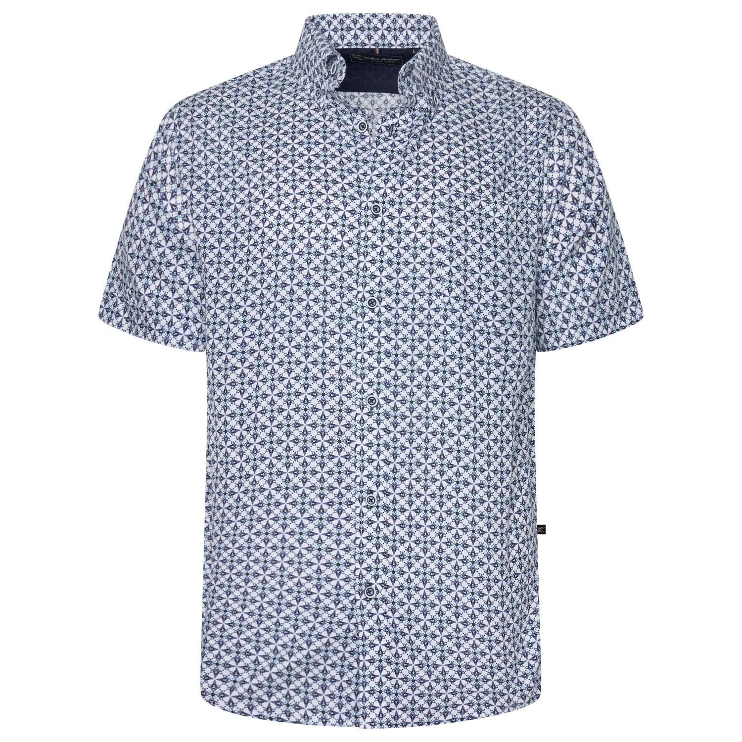 KAM Short Sleeve Geo Print For Men in Blue, 2XL-8XL - Adult & Kids T-Shirts, Sweatshirts & Hoodies apparel design preview 1