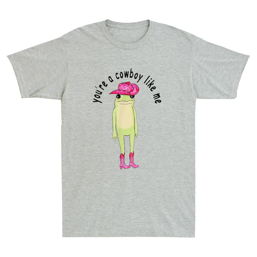 You're A Cowboy Like Me Funny Frog Pink Hat Cowgirl - Adult & Kids T-Shirts, Sweatshirts & Hoodies apparel design preview 1