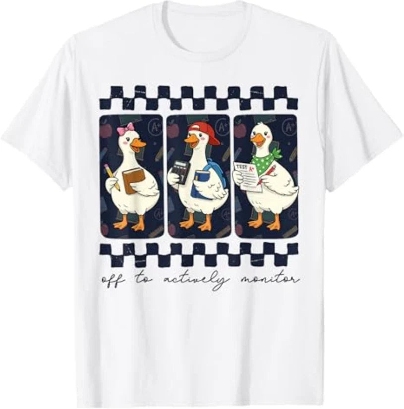 Off to Actively Monitor Teacher Test Day Goose State - Adult & Kids T-Shirts, Sweatshirts & Hoodies apparel design preview 1