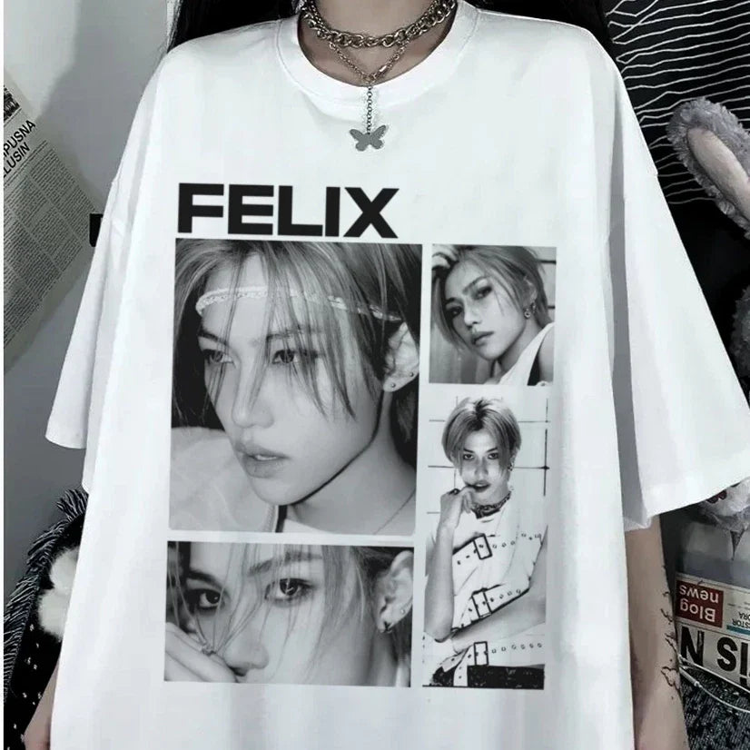 FELIX Stray Kids Kpop Design Unisex Short Sleeve - Adult & Kids T-Shirts, Sweatshirts & Hoodies apparel design preview 1