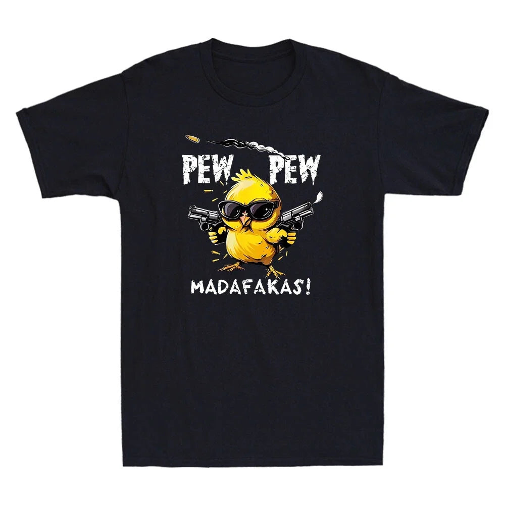 Pew Madafakas Funny Glasses Chicken Hold Guns Meme - Adult & Kids T-Shirts, Sweatshirts & Hoodies apparel design preview 1