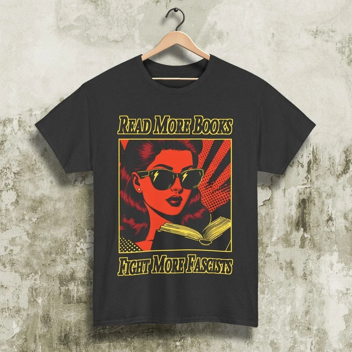 Read More Books Vintage Pop Anti-Fascist Political - Adult & Kids T-Shirts, Sweatshirts & Hoodies apparel design preview 1