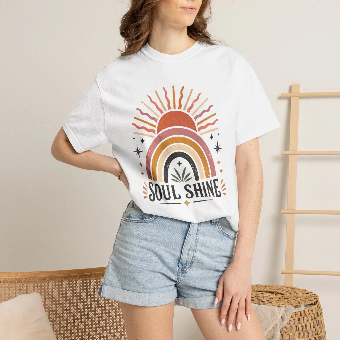 Womens Soul Shine Comfort Colors Boho Retro Floral - Adult & Kids T-Shirts, Sweatshirts & Hoodies apparel design preview 1