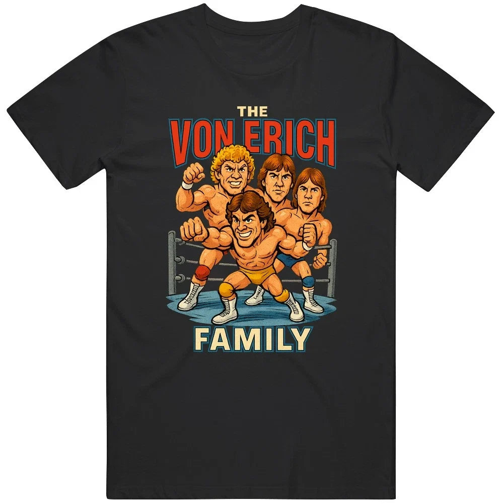 The Von Erich Family Vintage Retro Caricature - Adult & Kids T-Shirts, Sweatshirts & Hoodies apparel design preview 1