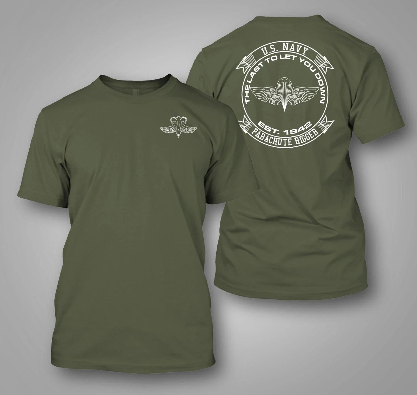 US Navy PR Parachute Rigger Custom Men's Back and - Adult & Kids T-Shirts, Sweatshirts & Hoodies apparel design preview 1