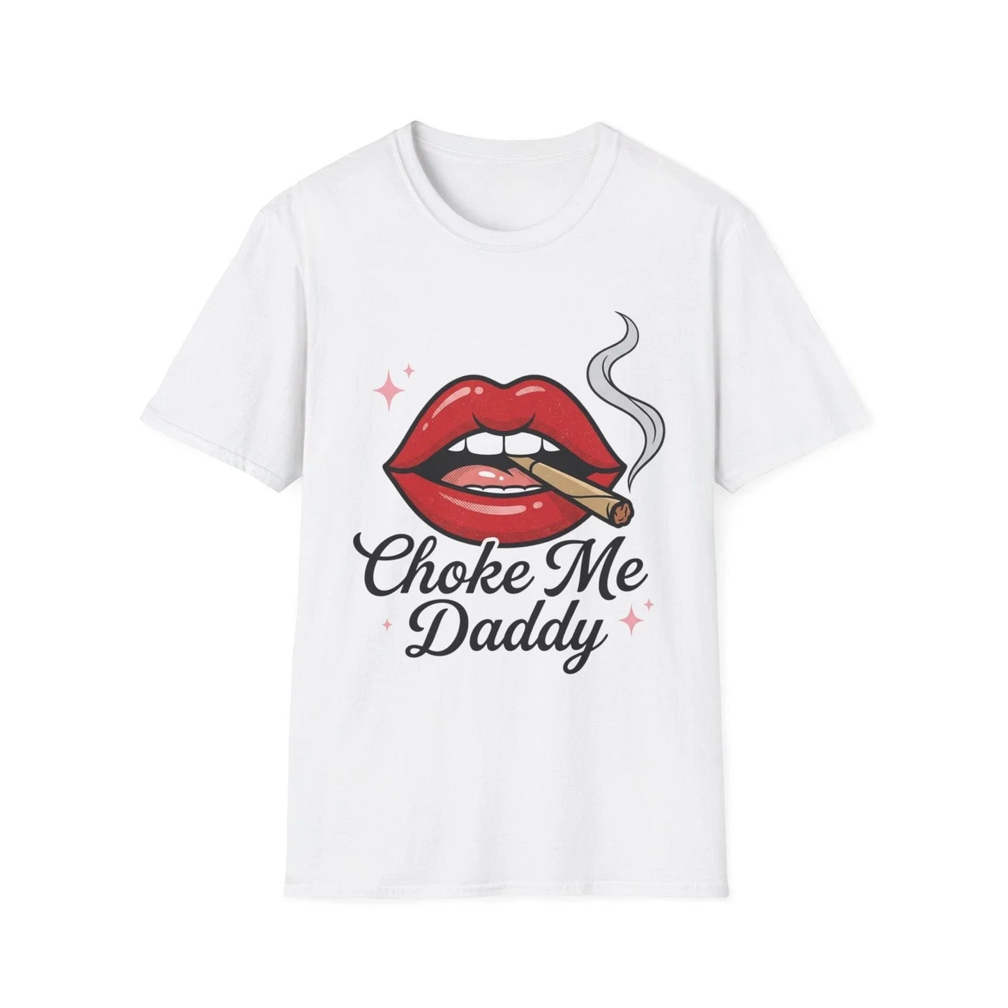 Red Lips Smoking Graphic 'Choke Me Daddy' Script - Adult & Kids T-Shirts, Sweatshirts & Hoodies apparel design preview 1