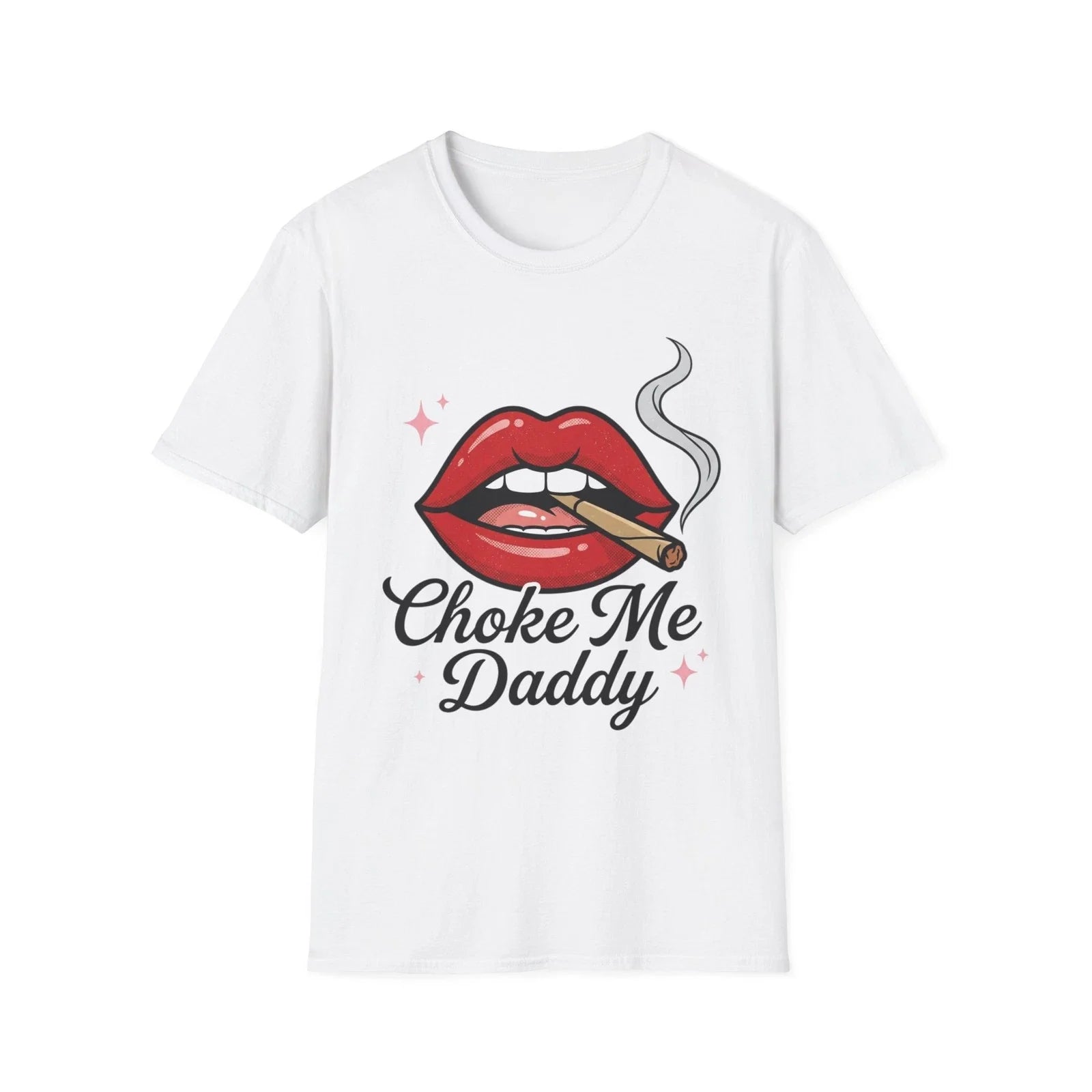 Red Lips Smoking Graphic 'Choke Me Daddy' Script - Adult & Kids T-Shirts, Sweatshirts & Hoodies apparel design preview 1
