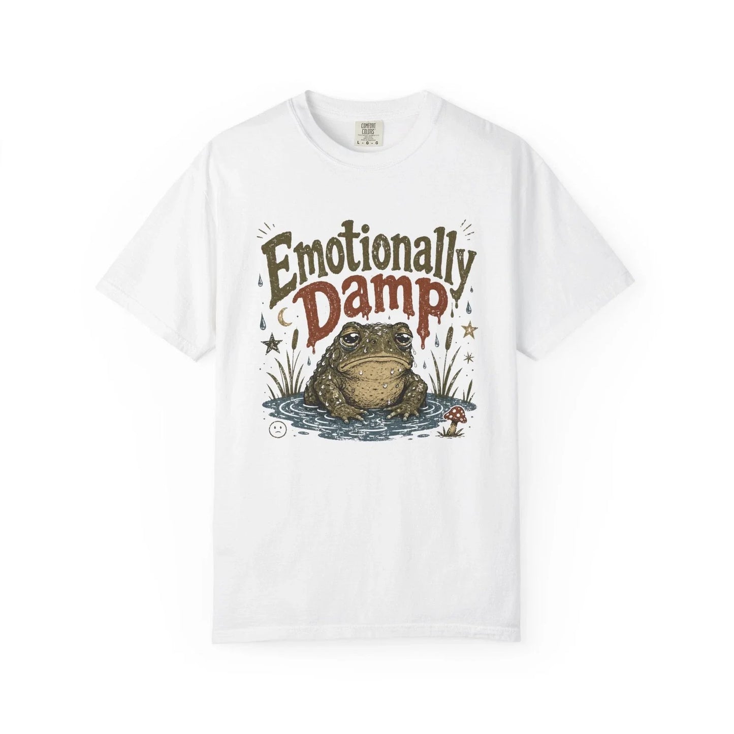 Emotionally Damp Frog Humorous Illustration - Adult & Kids T-Shirts, Sweatshirts & Hoodies apparel design preview 1