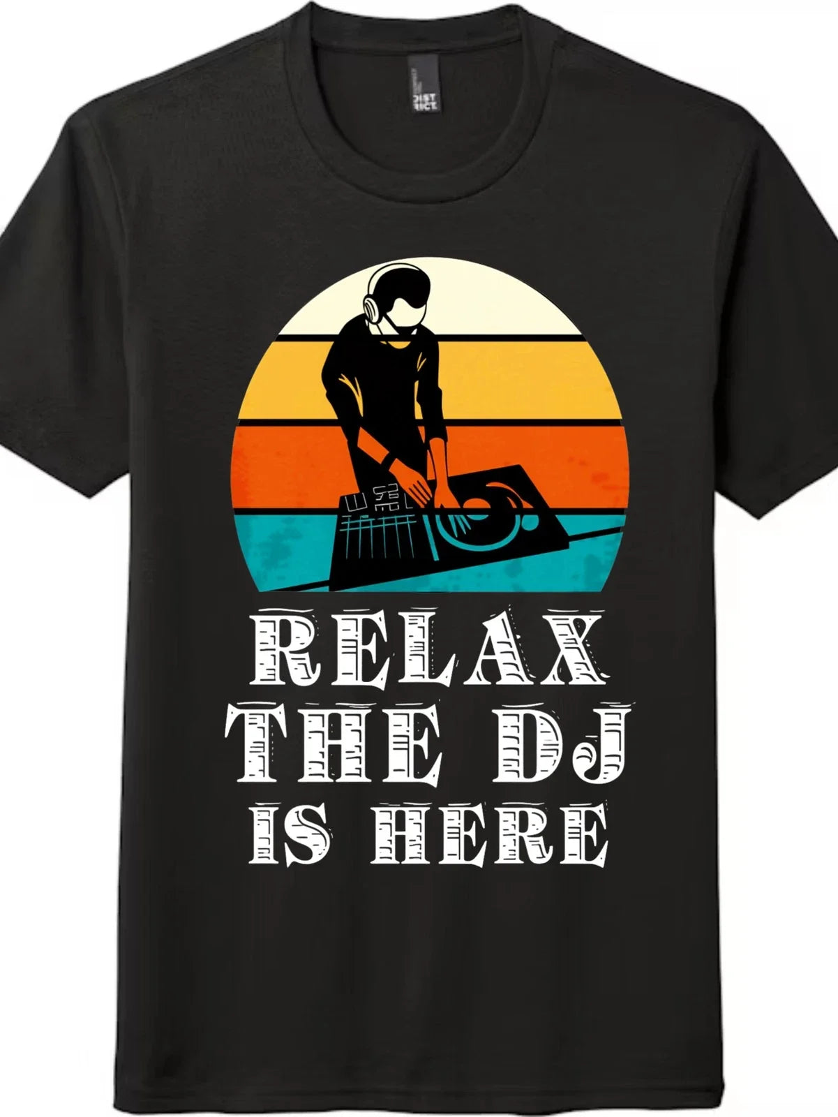 Vintage Sunset DJ Graphic -Relax The Is Here - Adult & Kids T-Shirts, Sweatshirts & Hoodies apparel design preview 1