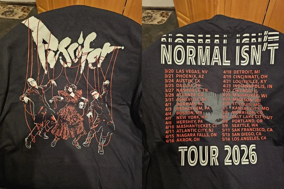 HOT Puscifer The Normal Isn'T Tour 2026 Size S-5XL - Adult & Kids T-Shirts, Sweatshirts & Hoodies apparel design preview 1