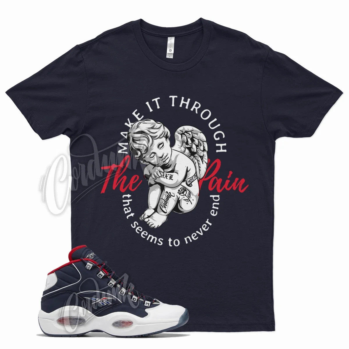 Navy TP for Question Mid Ftwr White Vector Red Blue - Adult & Kids T-Shirts, Sweatshirts & Hoodies apparel design preview 1