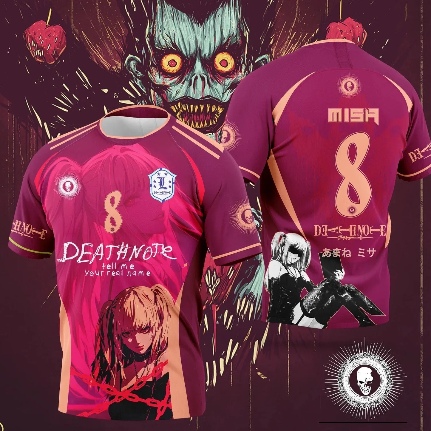 Death Note ANIME Football Quick Dry Polyester - Adult & Kids T-Shirts, Sweatshirts & Hoodies apparel design preview 1