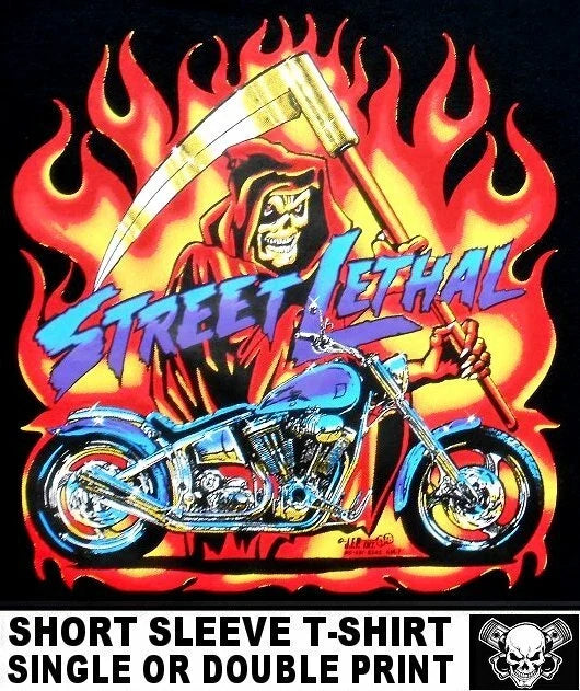 STREET LETHAL GRIM REAPER DEATH CHOPPER MOTORCYCLE - Adult & Kids T-Shirts, Sweatshirts & Hoodies apparel design preview 1