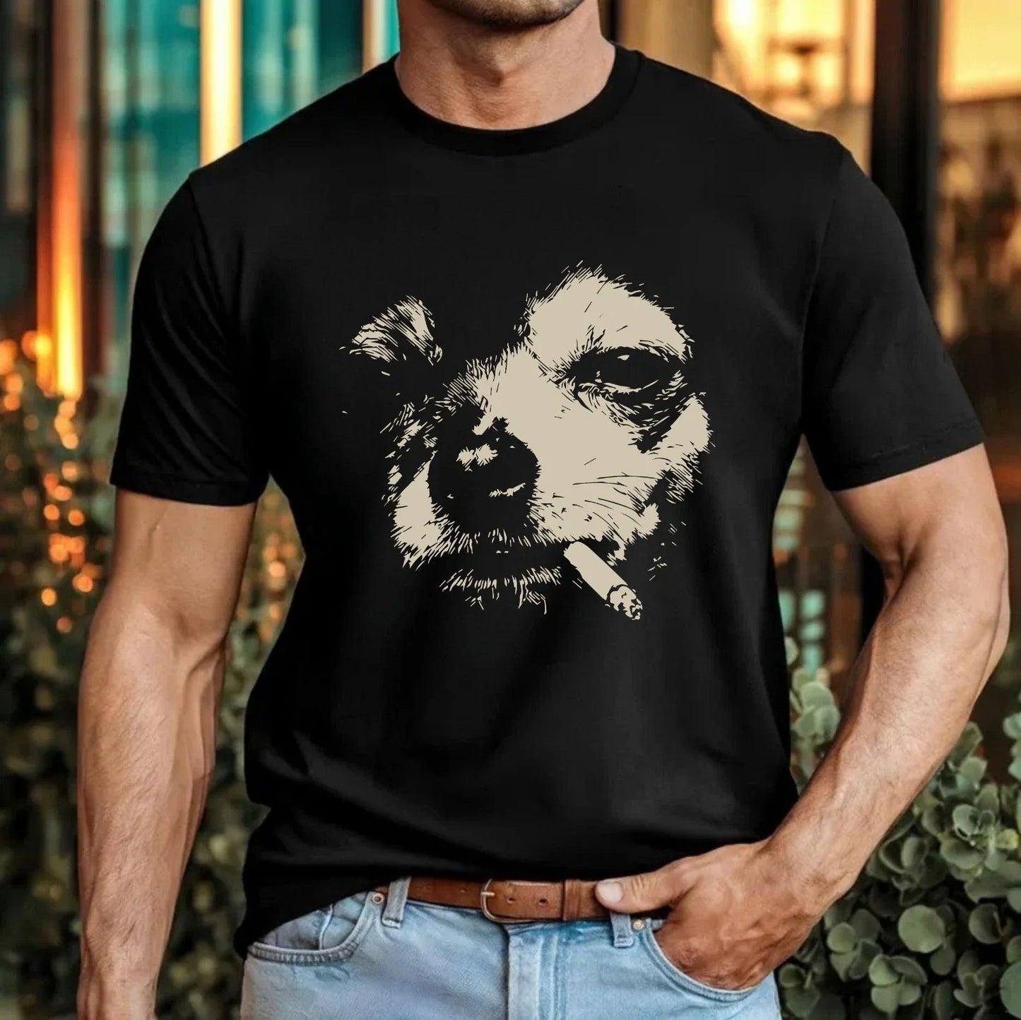 Smoking Chihuahua Funny Dog Meme Grunge Effect Lovers - Adult & Kids T-Shirts, Sweatshirts & Hoodies apparel design preview 1