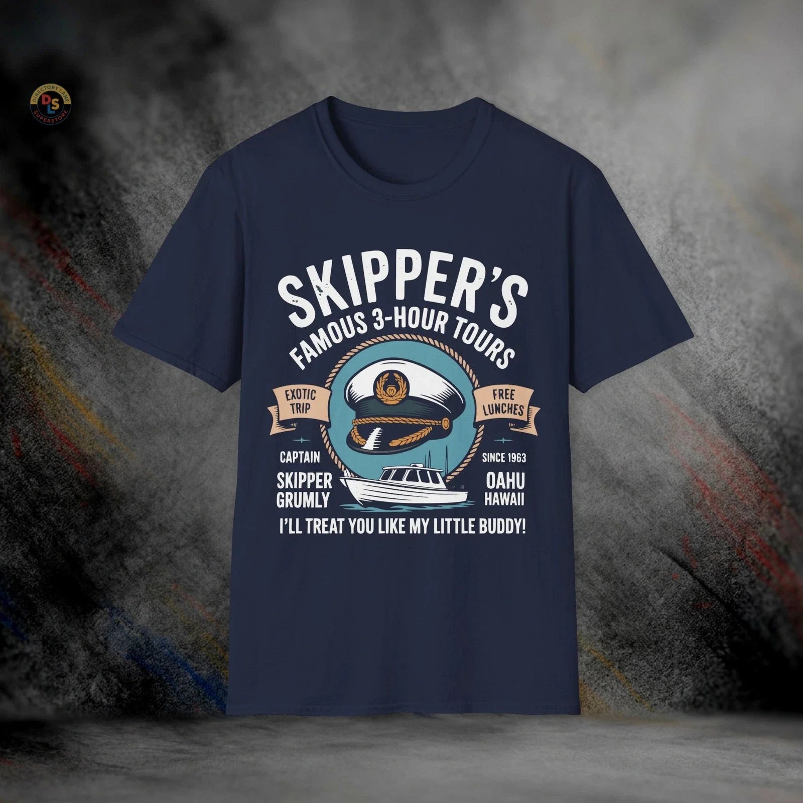 Skipper's 3 Hour Tour Gilligan's Island Softstyle - Adult & Kids T-Shirts, Sweatshirts & Hoodies apparel design preview 1
