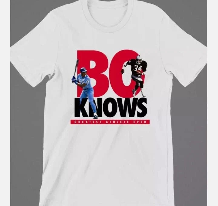Bo Jackson Knows Men White Cotton All Sizes S to 5xl - Adult & Kids T-Shirts, Sweatshirts & Hoodies apparel design preview 1