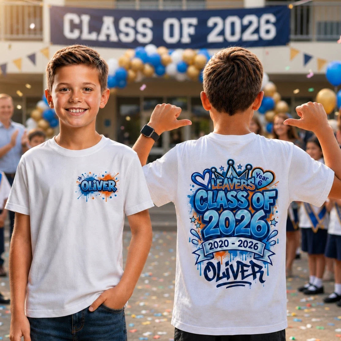 Personalised Class Of 2026 School Leavers Custom Name - Adult & Kids T-Shirts, Sweatshirts & Hoodies apparel design preview 1