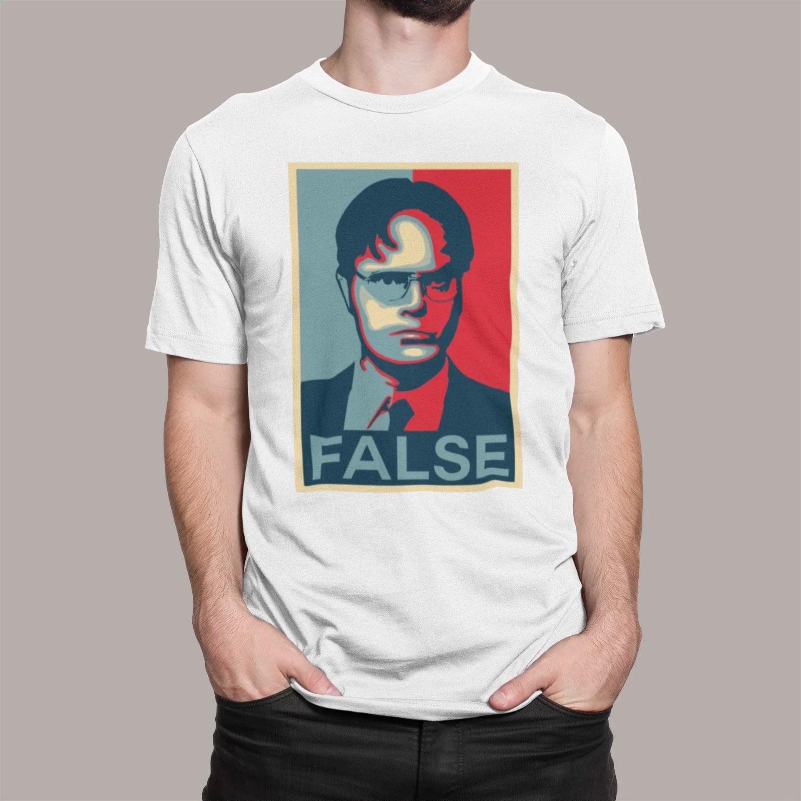 DWIGHT SCHRUTE FALSE THE OFFICE INSPIRED FUNNY ADULTS - Adult & Kids T-Shirts, Sweatshirts & Hoodies apparel design preview 1