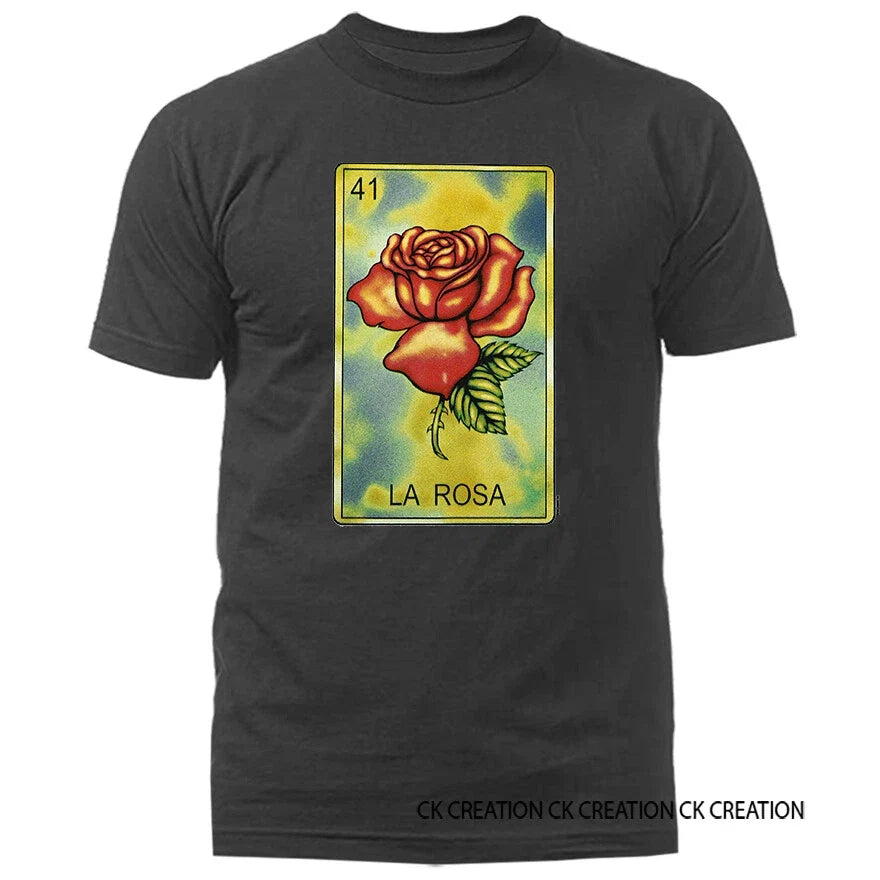 LA ROSA Loteria Tarjeta Mexican Came Card Graphic - Adult & Kids T-Shirts, Sweatshirts & Hoodies apparel design preview 1