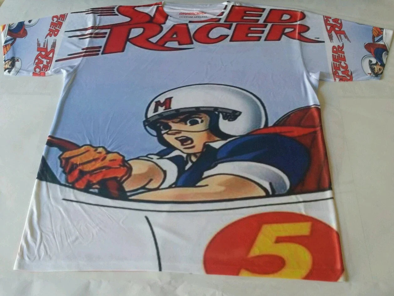 Custom Speed Racer Sublimated white bred powder blue - Adult & Kids T-Shirts, Sweatshirts & Hoodies apparel design preview 1