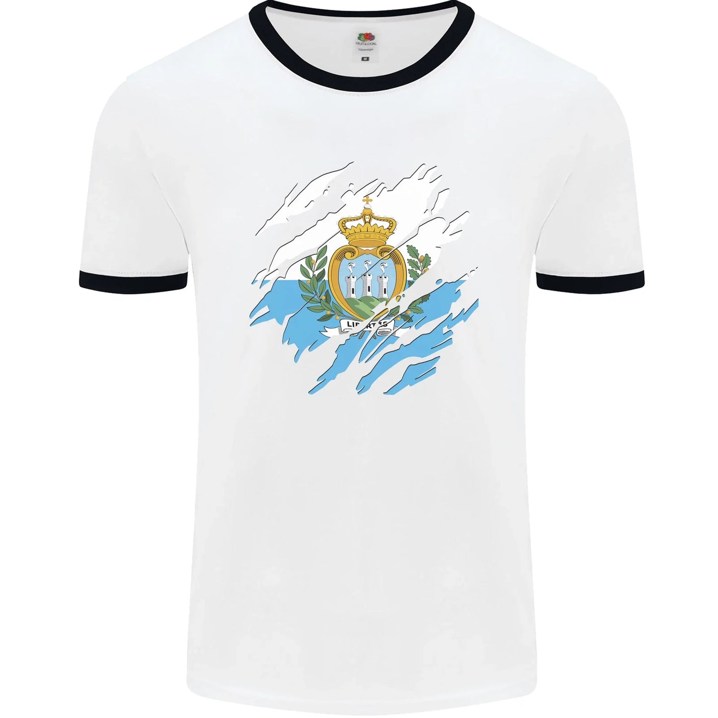 Torn San Marino Flag Sammarinese Day Football Mens - Adult & Kids T-Shirts, Sweatshirts & Hoodies apparel design preview 1