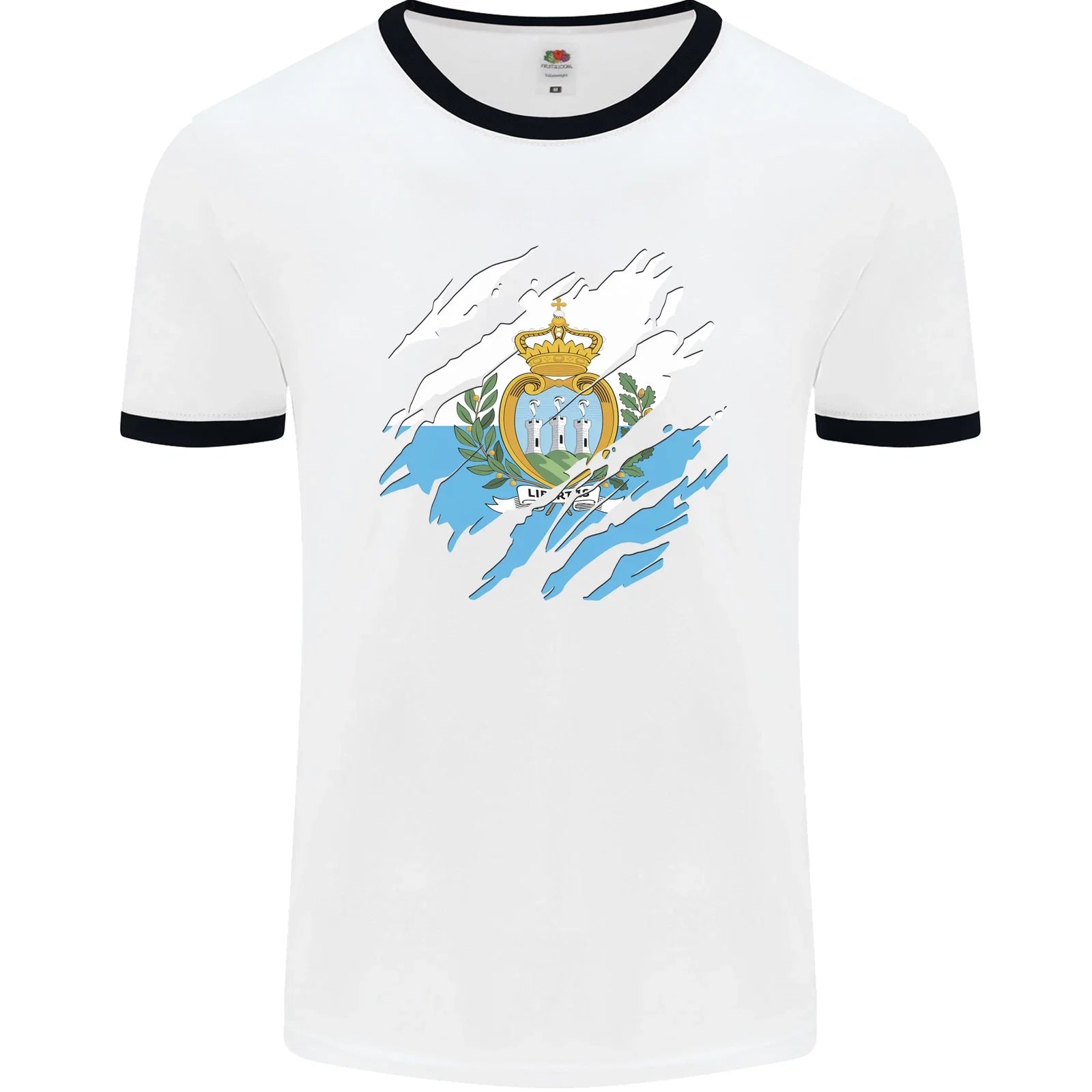 Torn San Marino Flag Sammarinese Day Football Mens - Adult & Kids T-Shirts, Sweatshirts & Hoodies apparel design preview 1