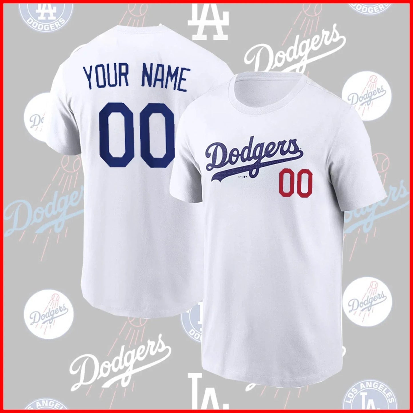 Personalized Los Angeles Dodgers Name Number Custom - Adult & Kids T-Shirts, Sweatshirts & Hoodies apparel design preview 1