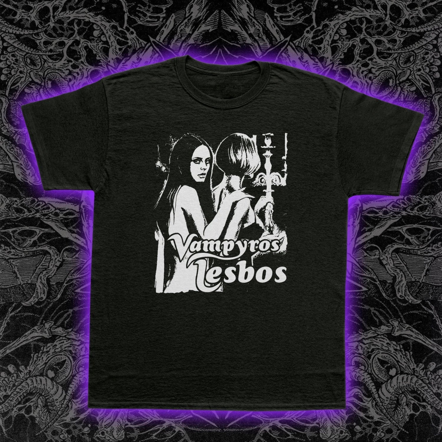 Vampyros Lesbos 1971 Cult Vampire Horror Film Graphic - Adult & Kids T-Shirts, Sweatshirts & Hoodies apparel design preview 1