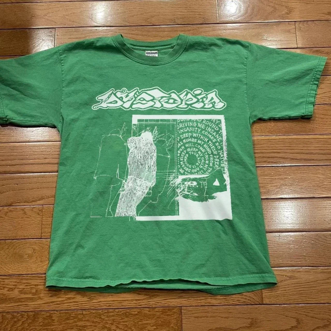 Dystopia band Rare design Green short sleeve vtg - Adult & Kids T-Shirts, Sweatshirts & Hoodies apparel design preview 1