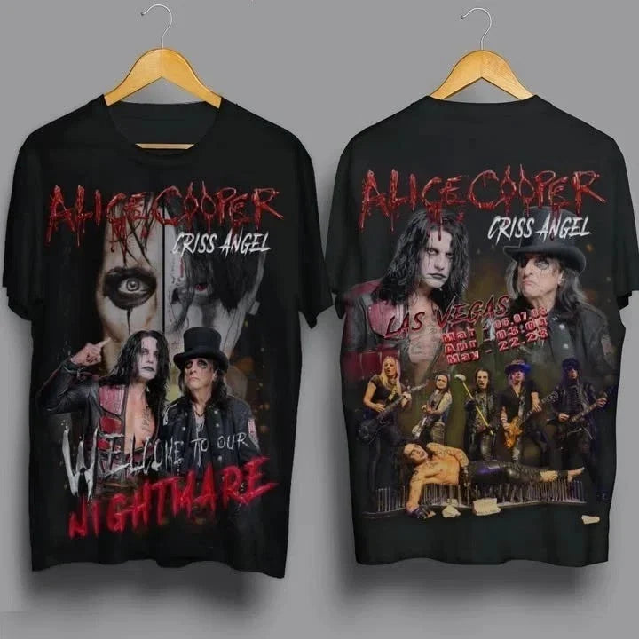 Alice Cooper Criss Angel Tour 2026 REPRINT Full size - Adult & Kids T-Shirts, Sweatshirts & Hoodies apparel design preview 1