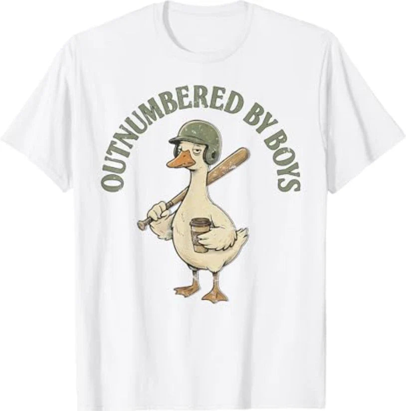 Outnumbered By Boys Funny Mom Goose Family Life - Adult & Kids T-Shirts, Sweatshirts & Hoodies apparel design preview 1