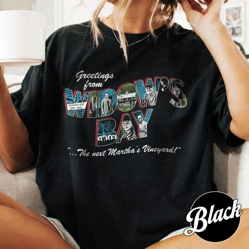 Greetings From Widow's Bay Horror Movie Vintage - Adult & Kids T-Shirts, Sweatshirts & Hoodies apparel design preview 1