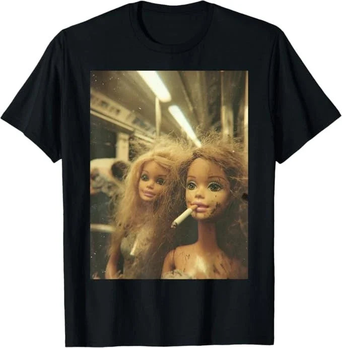 Funny Disgusting Doll face Meme Smoking Sarcastic - Adult & Kids T-Shirts, Sweatshirts & Hoodies apparel design preview 1