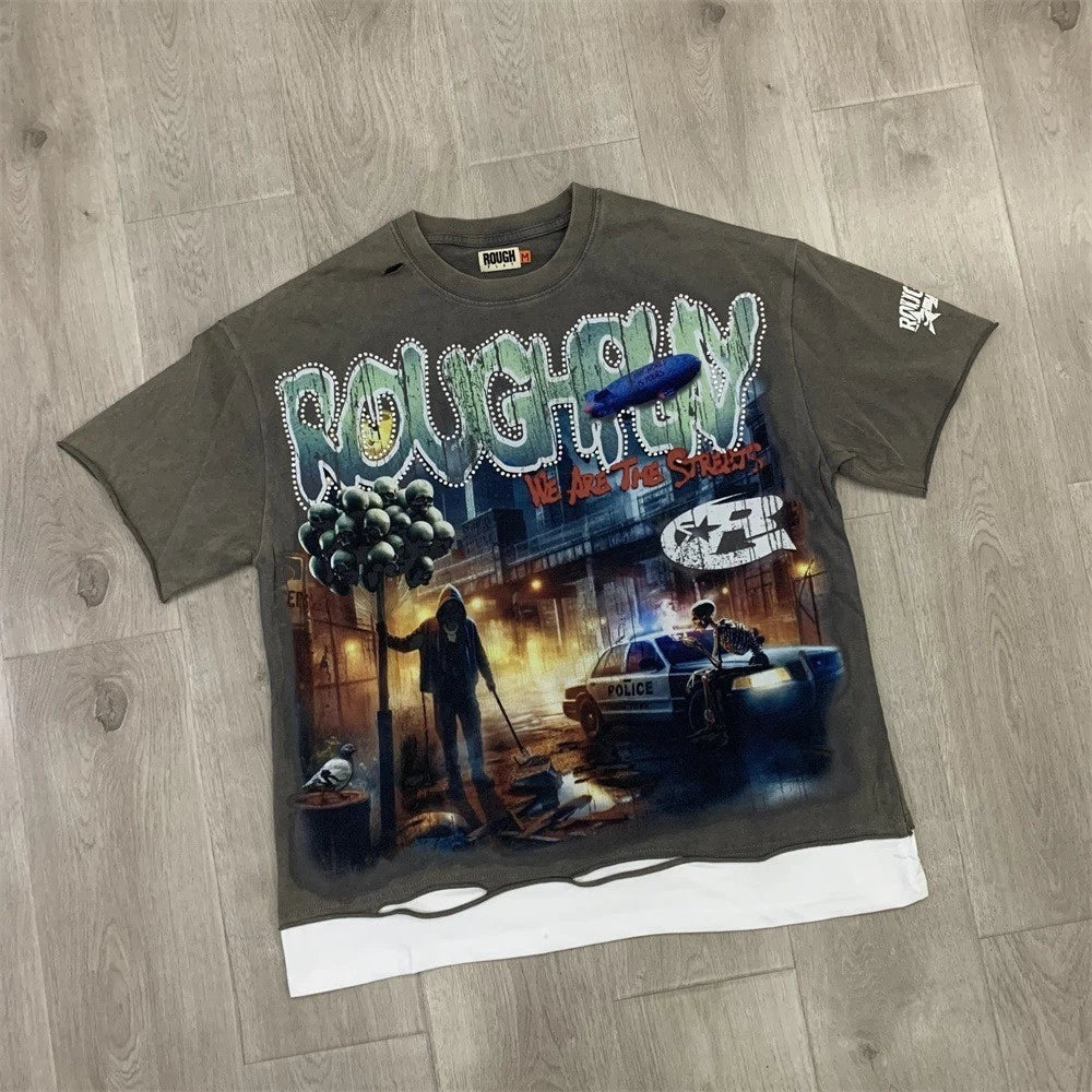 RoughPlay Washed Grey Vintage Retro - Adult & Kids T-Shirts, Sweatshirts & Hoodies apparel design preview 1
